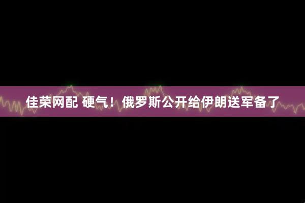 佳荣网配 硬气！俄罗斯公开给伊朗送军备了