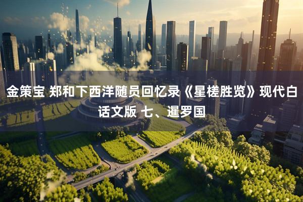 金策宝 郑和下西洋随员回忆录《星槎胜览》现代白话文版 七、暹罗国